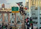 Filistin yanlısı protestocular Brooklyn Köprüsü'nün bir kısmına tırmandı ve ikonik NYC arterini kapatmaya zorladı