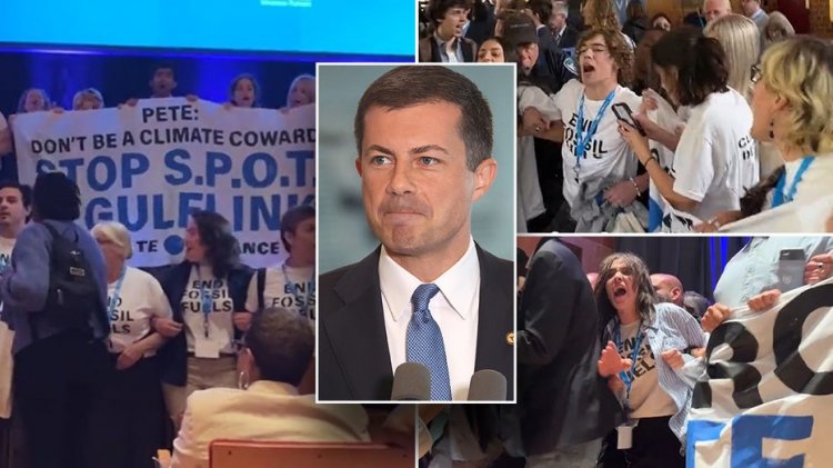 Pete Buttigieg, 'Petro Pete'i Durdurun' sloganı atan iklim protestocuları tarafından etkinlikten kovuldu