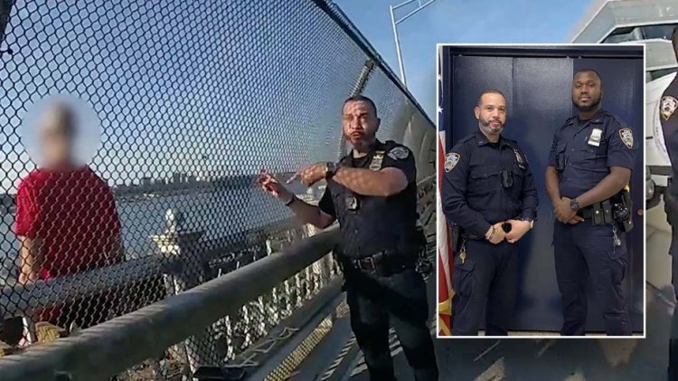 Seyirciler, uçurumun kenarında intihara meyilli adamın kurtarılmasının ardından gözyaşlarına boğulan polis memurunu alkışladı