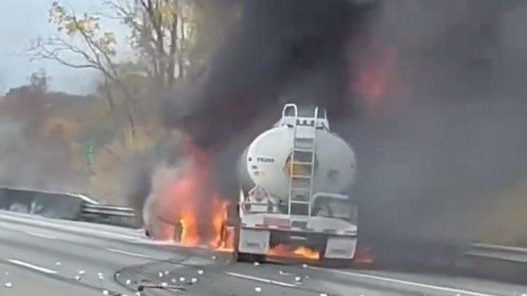 Yıkıcı tanker yangını en az 1 kişiyi öldürdü, Pensilvanya'daki ana otoyolu kapattı: video