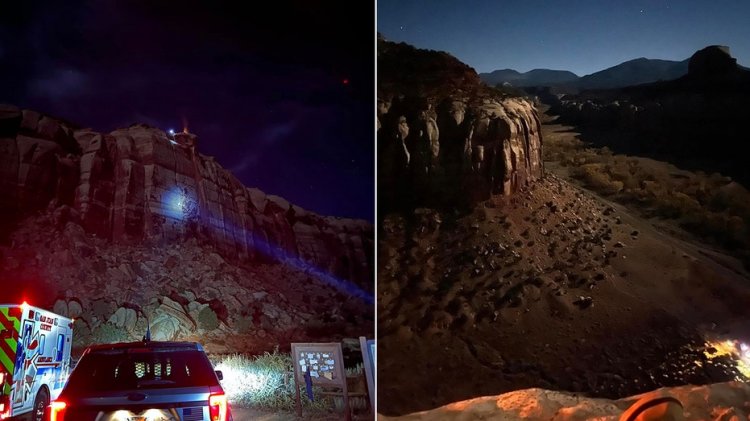 Utah'ta 12 saat boyunca uçurumun kenarında sıkışıp kalan dağcı kurtarıldı