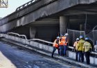Los Angeles şehir merkezindeki otoyol sabah işe gidiş gelişte hasara yol açmak için kapatıldı
