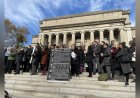 NYC Columbia Üniversitesi öğretim üyeleri ve öğrencileri, iki aşırı sol grubun uzaklaştırılmasını protesto etti