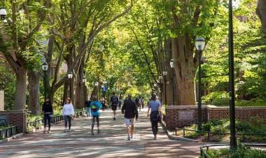 UPenn, binalardaki 'nehirden denize' yazan ışık projeksiyonları için özür diledi: 'Siyonizm ırkçılıktır'