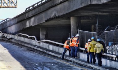 Los Angeles şehir merkezindeki otoyol sabah işe gidiş gelişte hasara yol açmak için kapatıldı
