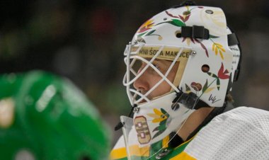 Minnesota Wild kalecisi, NHL'nin ceza tehditlerine rağmen Kızılderili maskesi takıyor