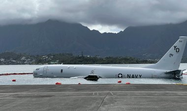 Ordu, Hawaii'nin Kaneohe Körfezi'ndeki pisti aşan uçağın yakıtını kaldırdı