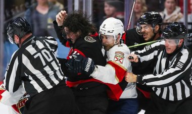 NHL maçı sırasında yaşanan kavga, buzdaki her oyuncuya benzeri görülmemiş 10 dakikalık ceza verilmesiyle sonuçlandı