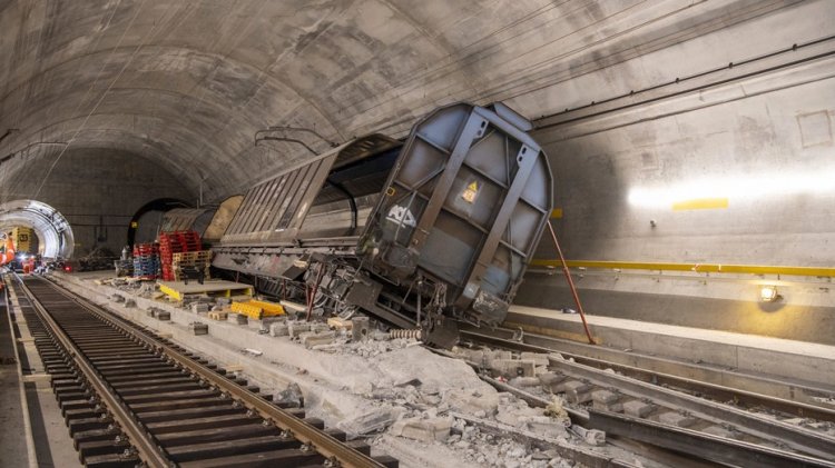 Raydan çıkma, önümüzdeki eylül ayına kadar dünyanın en uzun demiryolu tünelini kapatacak