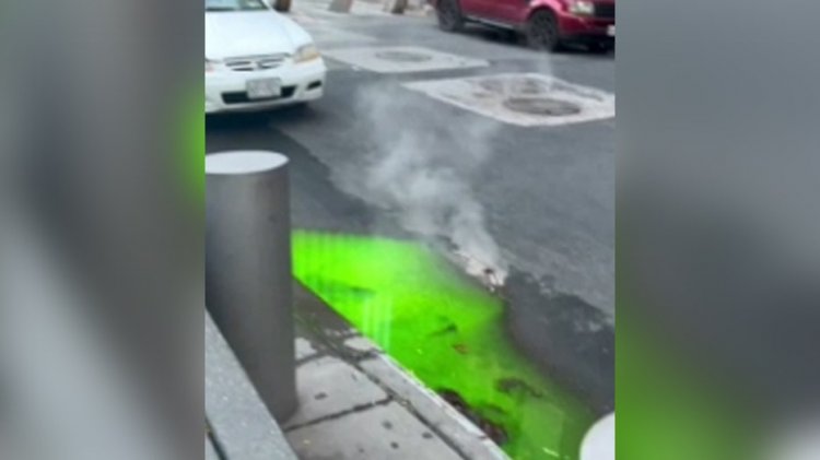 New Yorklular gizemli yeşil 'balçık'ın sokağa sızmasıyla çıldırdı: 'Ninja Turtles'