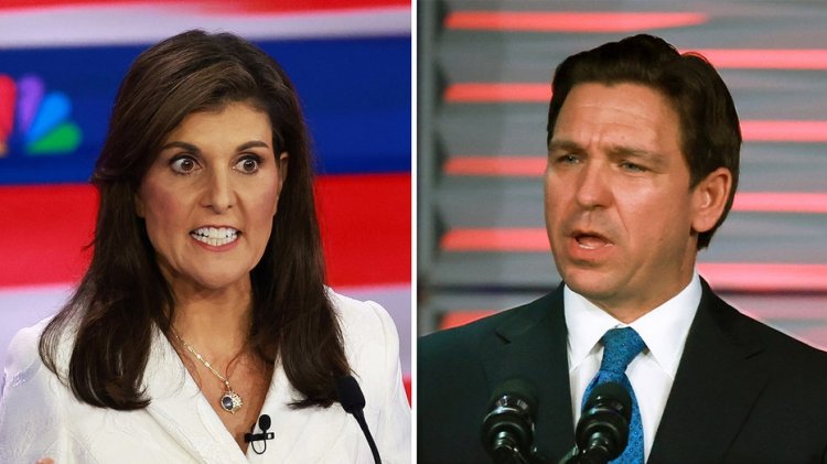 DeSantis, George Floyd'un "Sol zihniyet" tweetini gündeme getirerek Haley'nin liderliğini eleştiriyor
