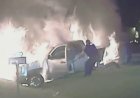 Michigan polis memuru yanan kamyonetin içinde mahsur kalan kadını kurtardı, video gösterileri