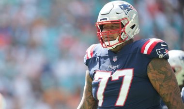 Patriots'tan Trent Brown, Malik Cunningham'ı tebrik ederken takıma saldırıyor gibi görünüyor