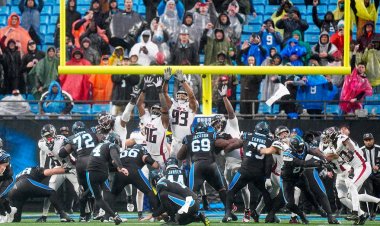 Eddy Pineiro'nun maç kazandıran şutunu atarken Panthers, Falcons'u son saniyelerde sersemletti