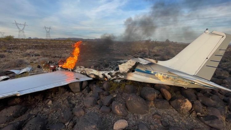 Arizona-Nevada sınırı yakınlarında çöle uçak düştü