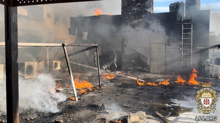 Latin Patrik, Beyaz Saray'ın IDF ile 'endişelerini' dile getirdiği sırada fotoğrafların Gazze manastırının bombalandığını gösterdiğini söyledi