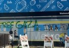 Filistin yanlısı protestocular Los Angeles'taki gaziler mezarlığını sprey boyayla "Özgür Gazze" olarak tahrif etti