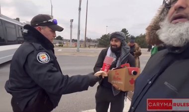 Toronto polisi, İsrail karşıtı protestocuya kahve dağıtan polis memurlarının viral videosuna yanıt verdi
